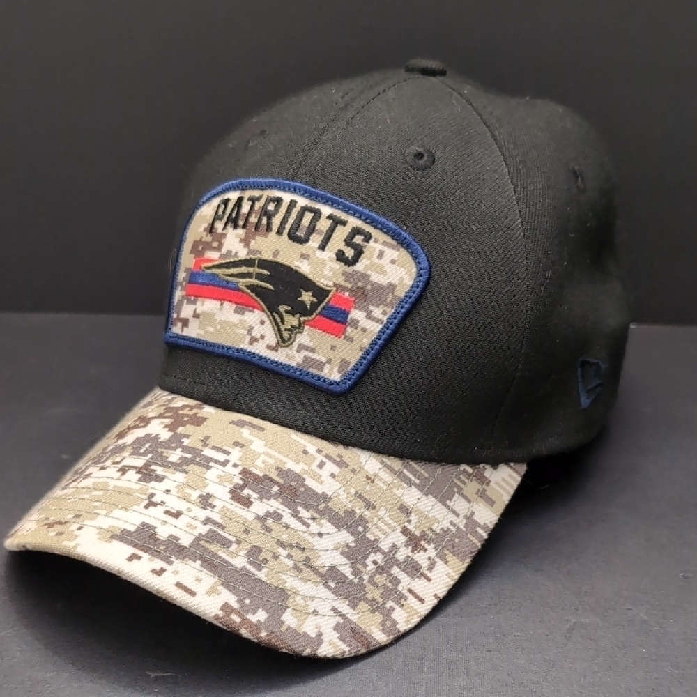 New Era,NFL Patriots Men's Black/Tan Camo Fitted Hat,Size L.